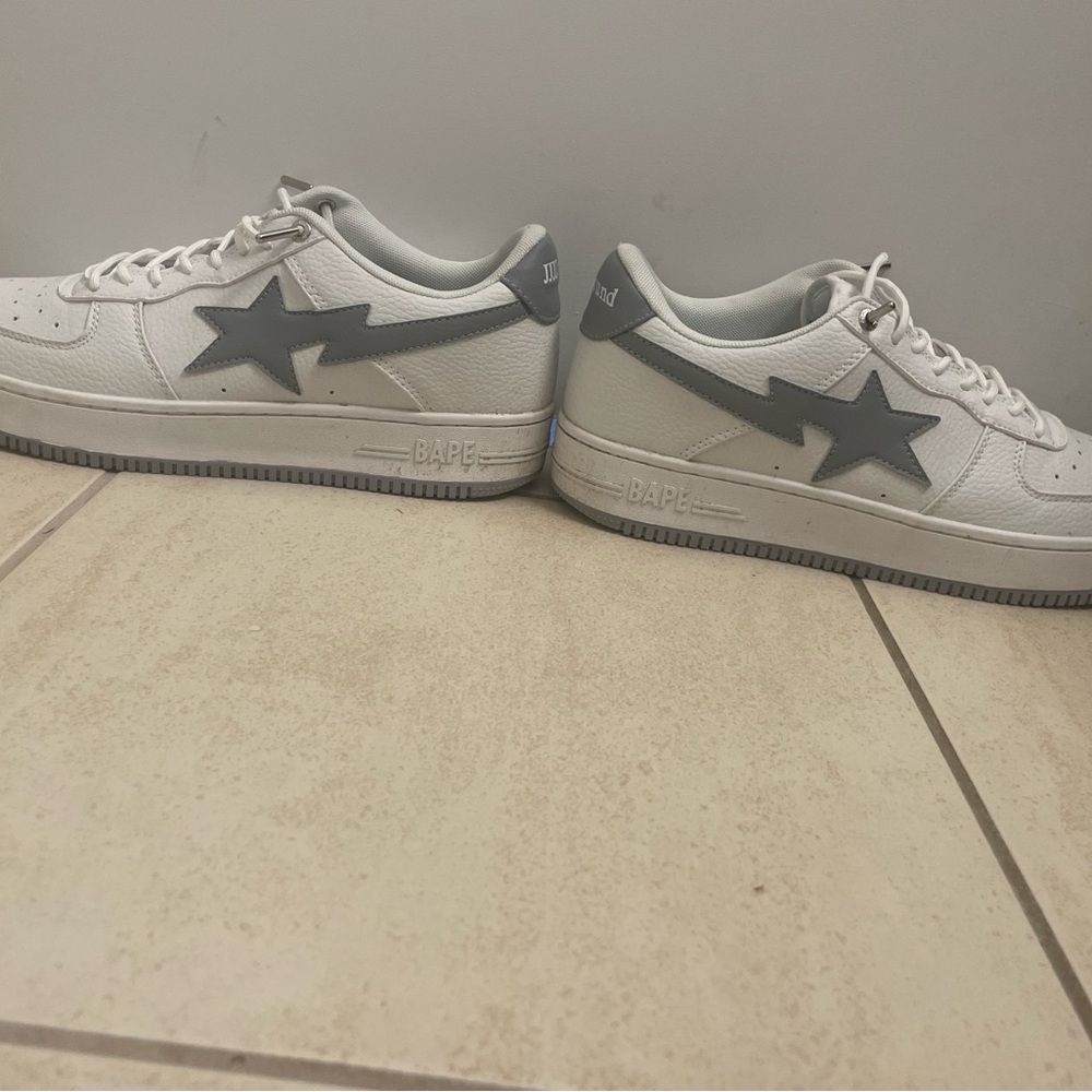 Bape white and grey shoes